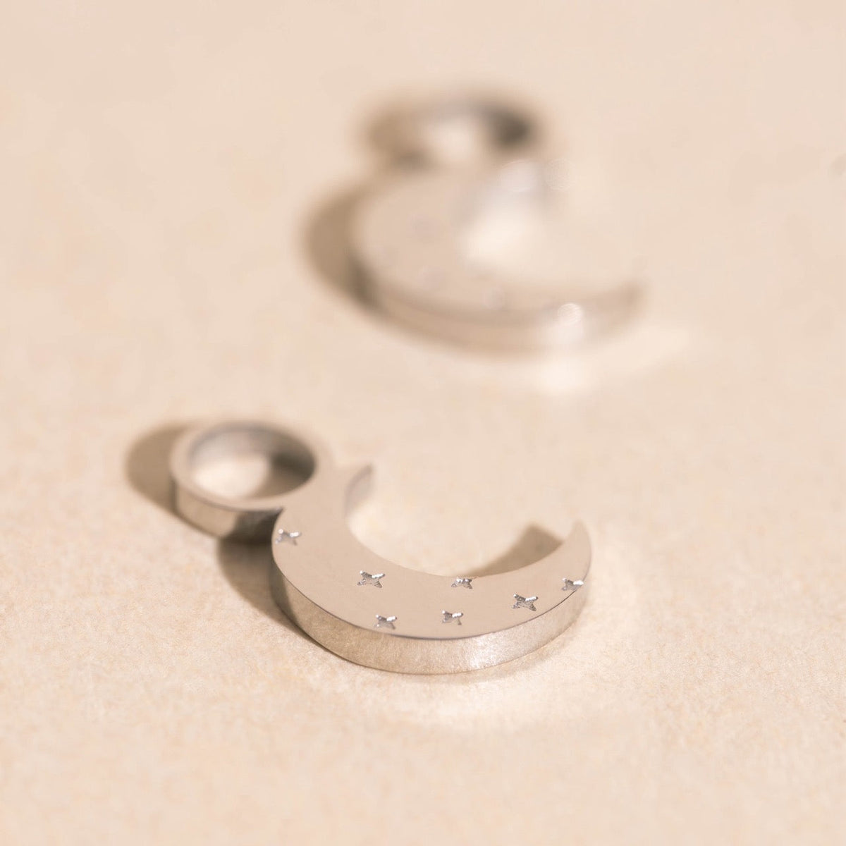 Moon Huggie Hoop Charms