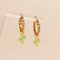 Cactus Huggie Hoop Charms 7