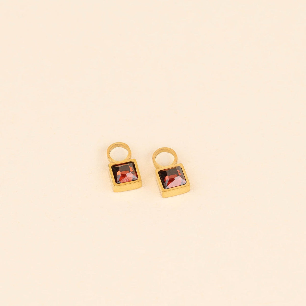 July Birthstone Huggie Hoop Charms