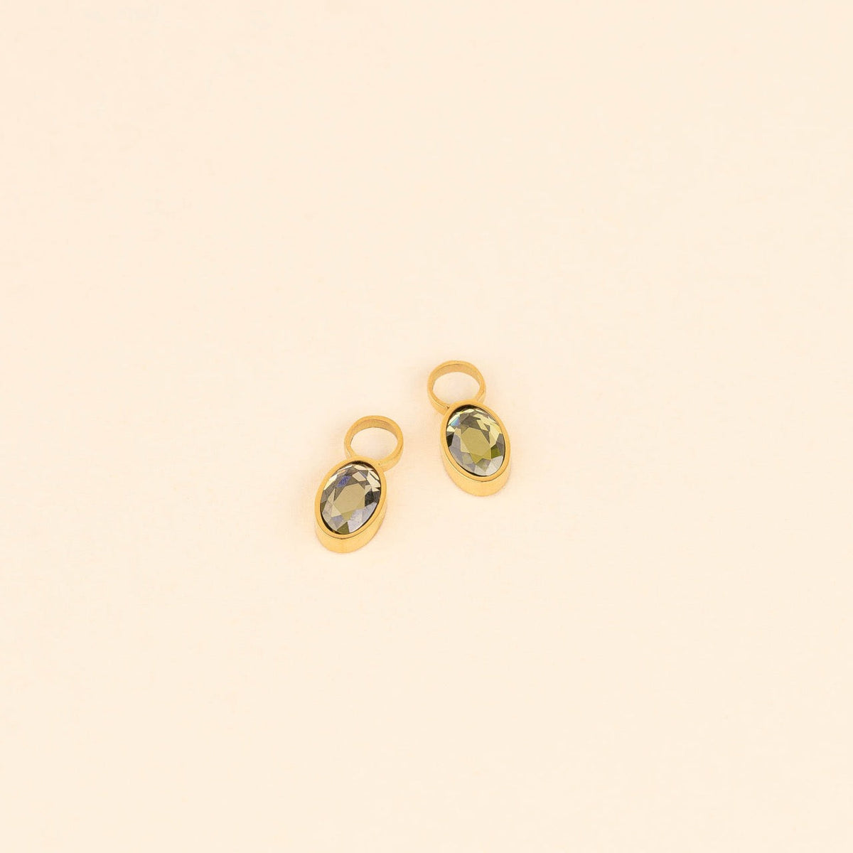 August Birthstone Huggie Hoop Charms
