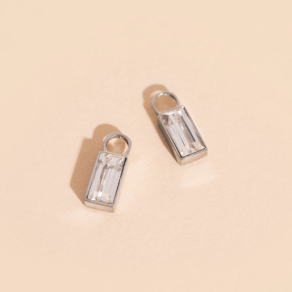 April Birthstone Huggie Hoop Charms