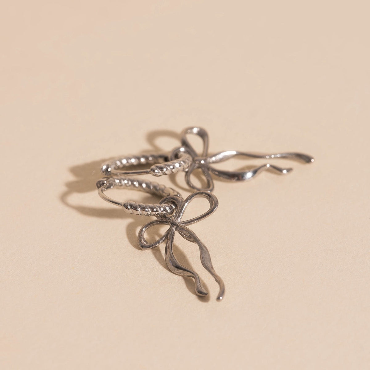 Dainty Bow Huggie Hoop Charms