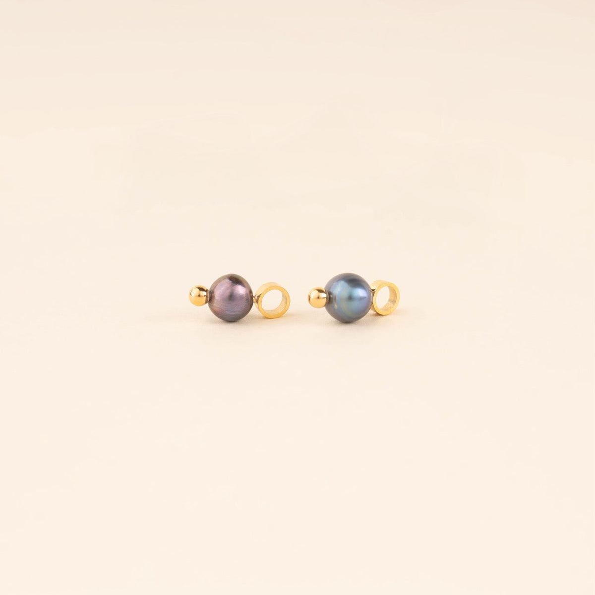 Natural Pearl Huggie Hoop Charms