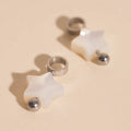 Iridescent Bead Star Huggie Hoop Charms 4