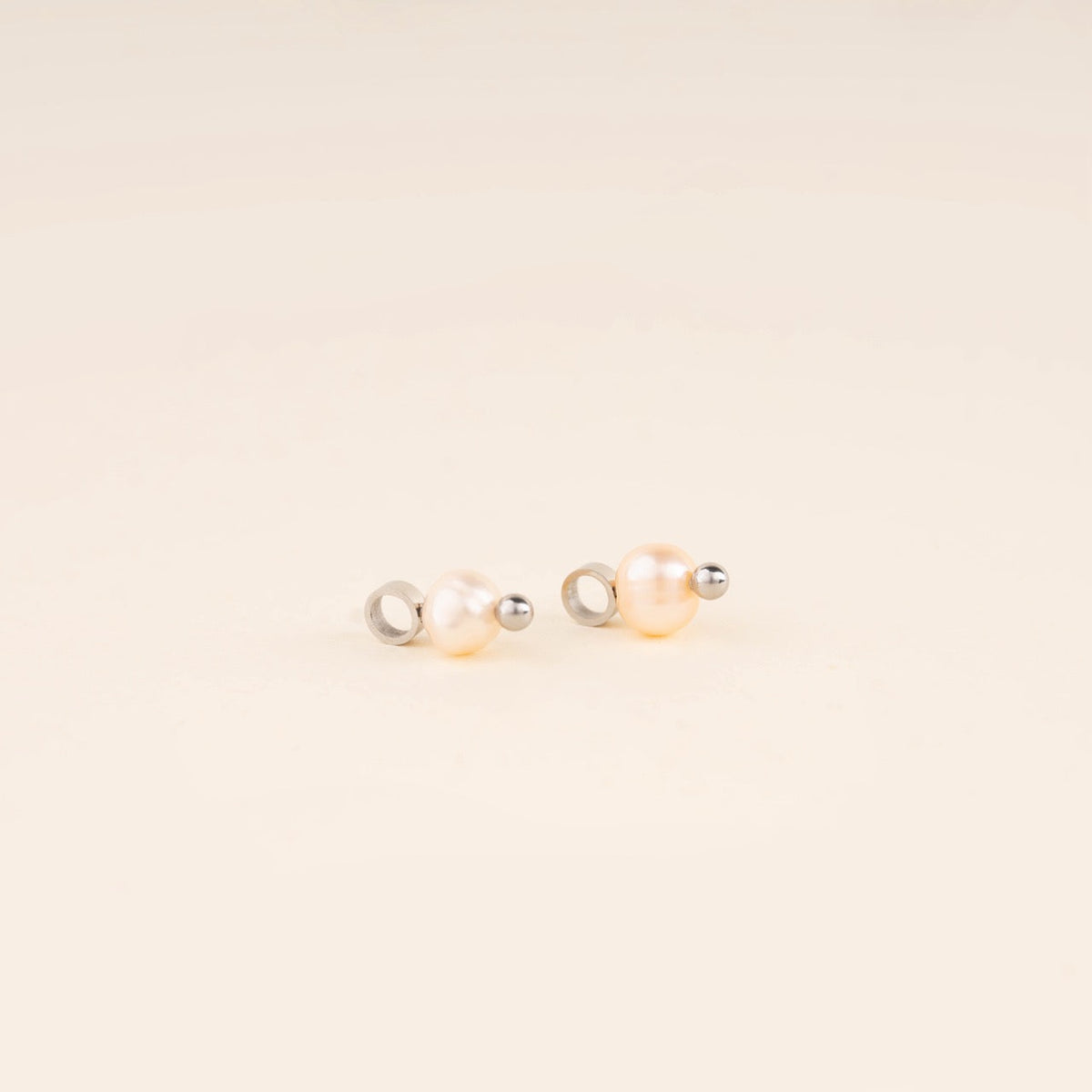 Natural Pearl Huggie Hoop Charms