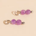 Lavender Bead Drop Huggie Hoop Charms 4