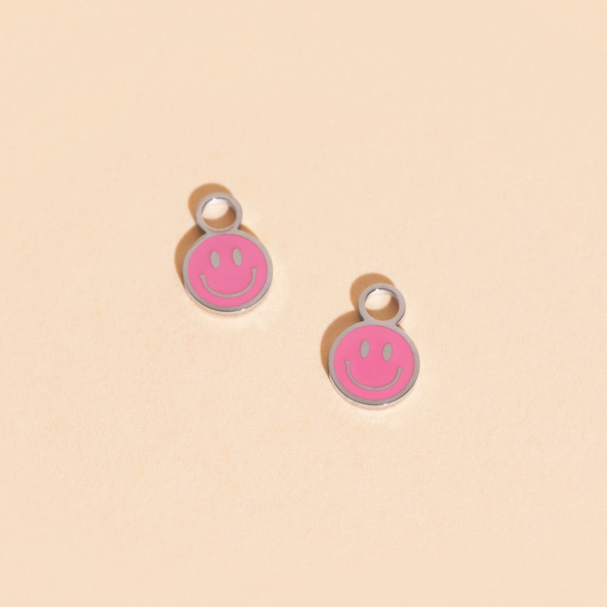 Smiley Huggie Hoop Charms