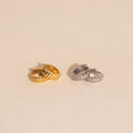 Scalloped Chunky Huggie Hoop Earrings 9