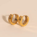 Textured Chunky Huggie Hoop Earrings 4