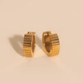 Textured Chunky Huggie Hoop Earrings 1