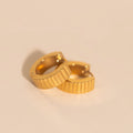 Textured Chunky Huggie Hoop Earrings 5