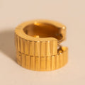 Textured Chunky Huggie Hoop Earrings 6