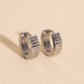 Textured Chunky Huggie Hoop Earrings 2