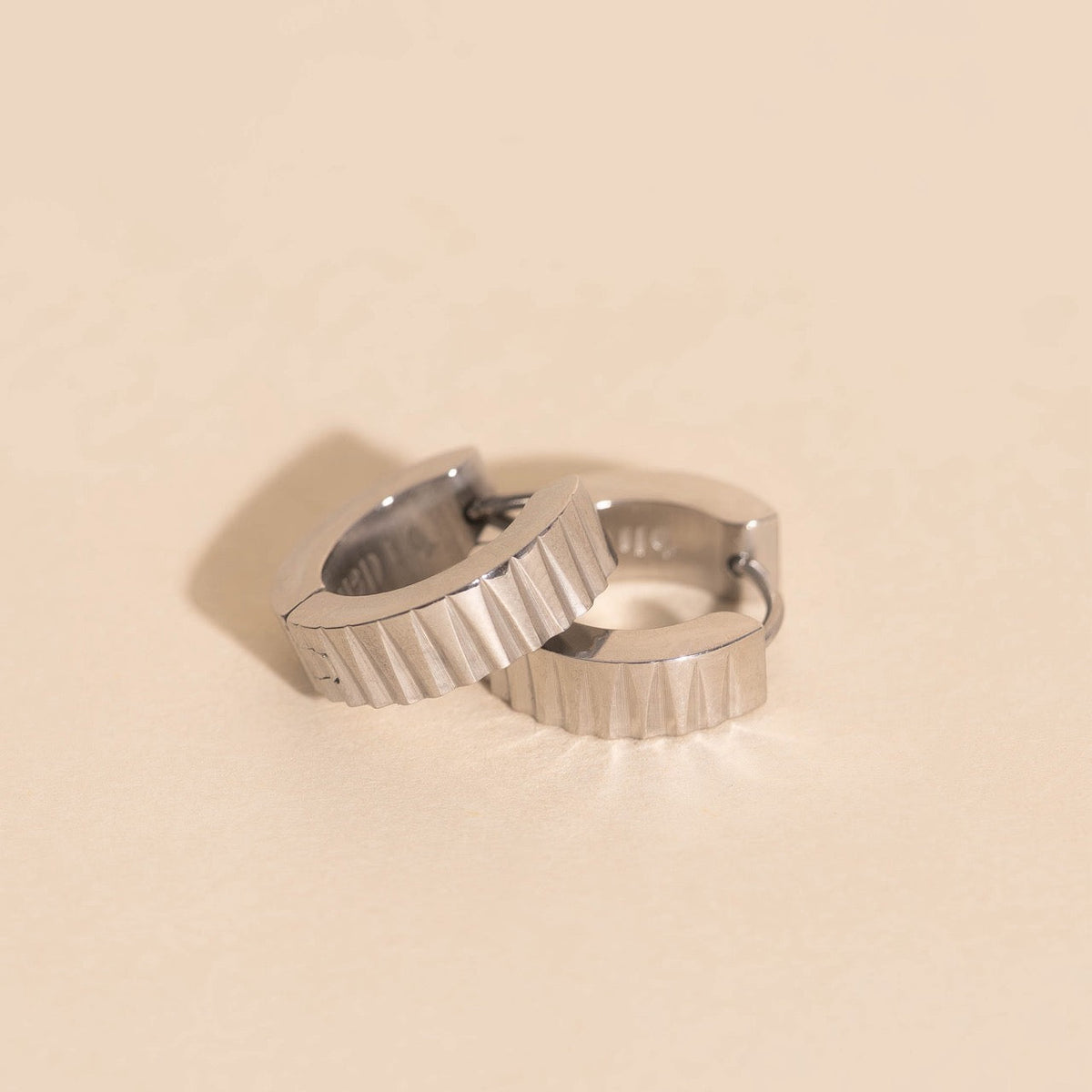 Textured Chunky Huggie Hoop Earrings