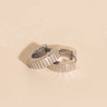 Textured Chunky Huggie Hoop Earrings 7