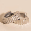 Textured Chunky Huggie Hoop Earrings 8