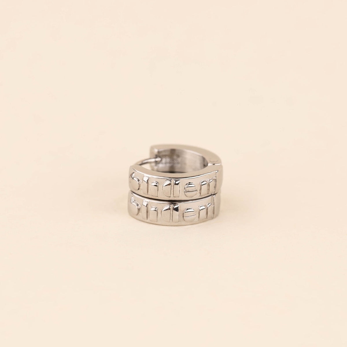 Oh Clem Logo Chunky Huggie Hoop Earrings