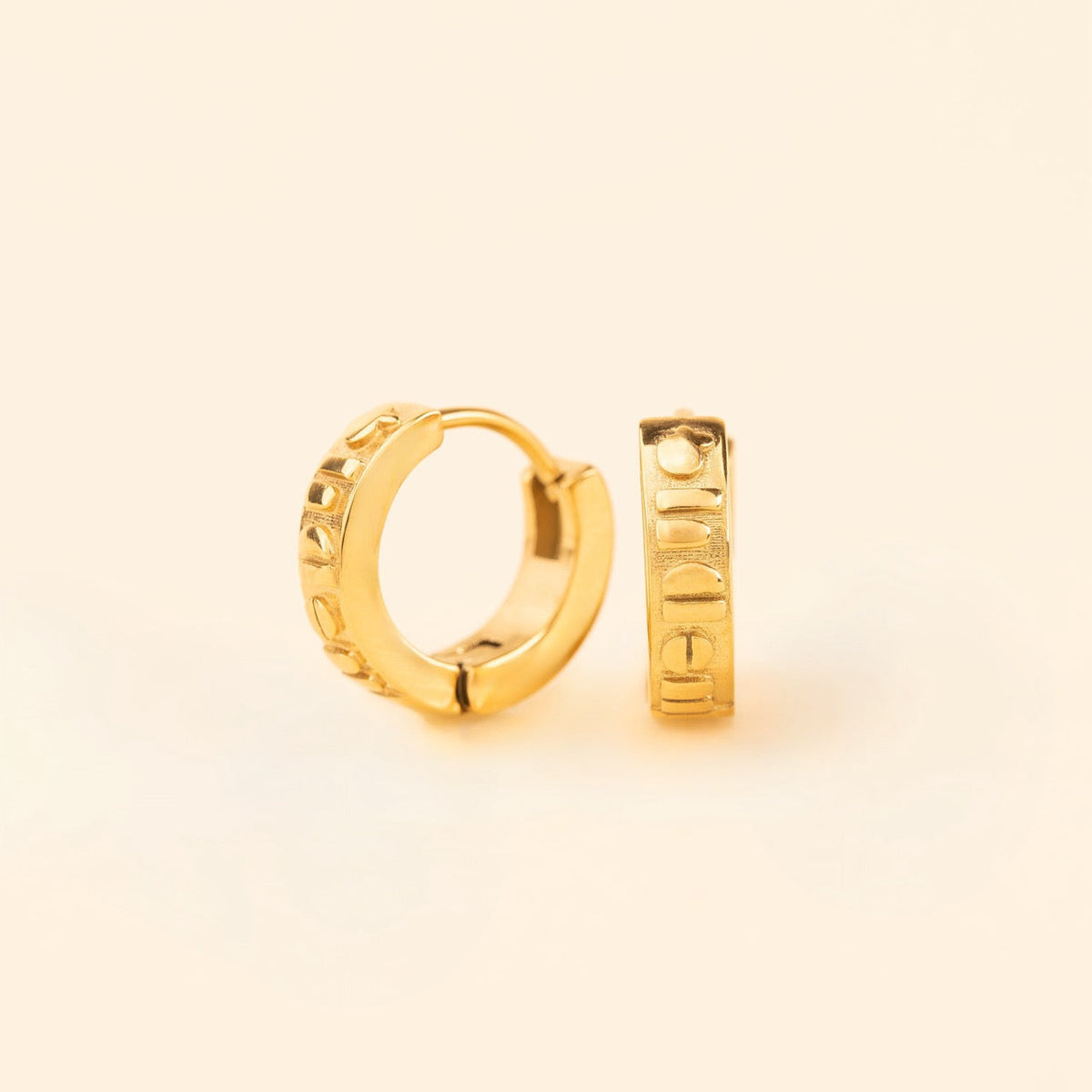 Oh Clem Logo Chunky Huggie Hoop Earrings