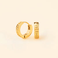 Oh Clem Logo Chunky Huggie Hoop Earrings