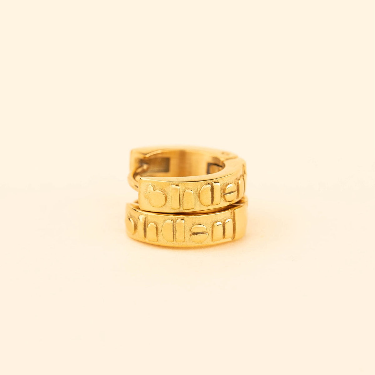 Oh Clem Logo Chunky Huggie Hoop Earrings