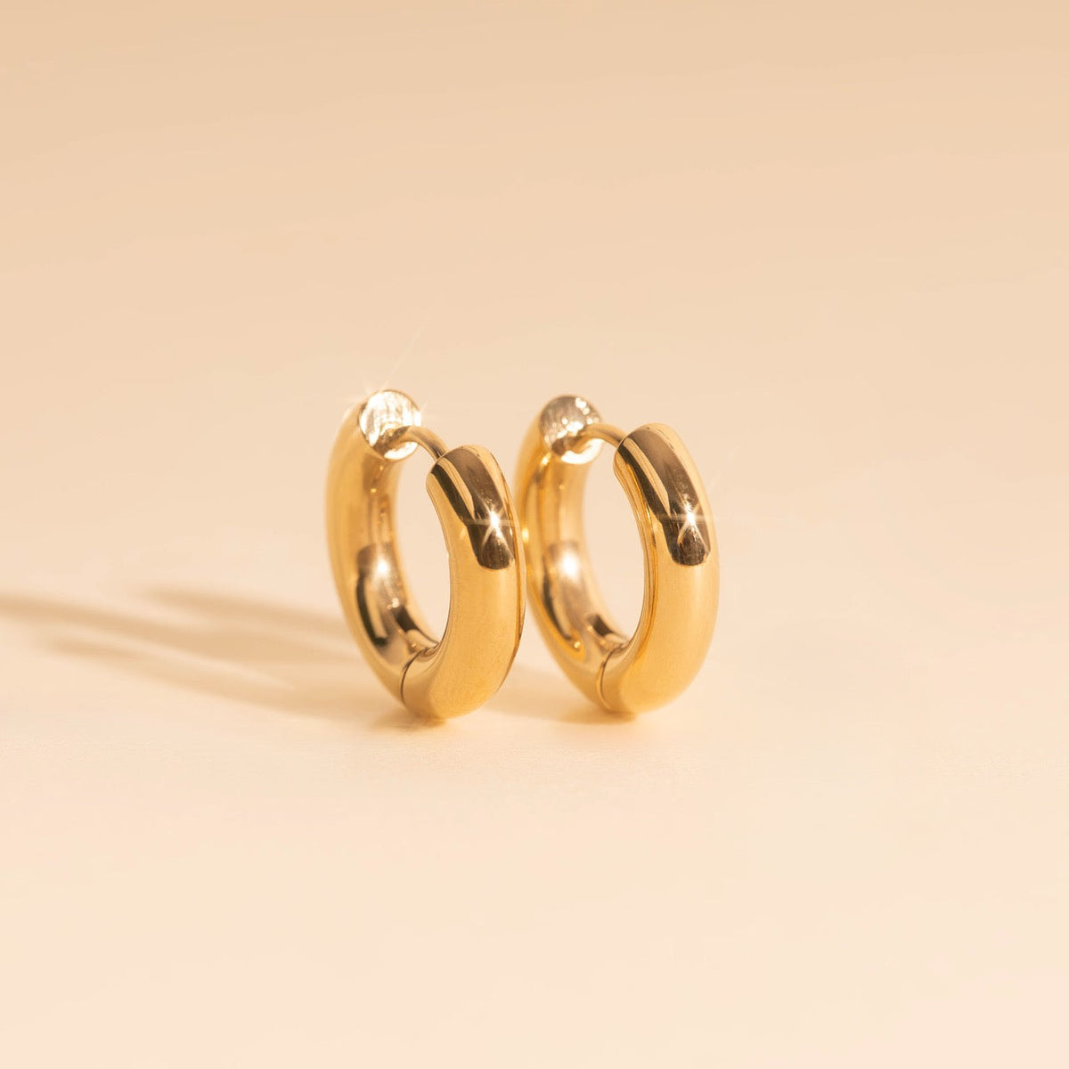 Titanium Chunky Rounded Huggie Hoop Earrings - FeatherTUFF™