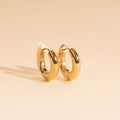 Titanium Chunky Rounded Huggie Hoop Earrings - FeatherTUFF™ 1