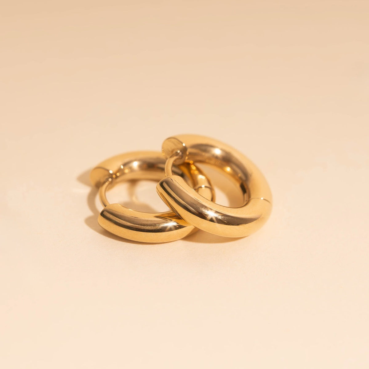 Titanium Chunky Rounded Huggie Hoop Earrings - FeatherTUFF™
