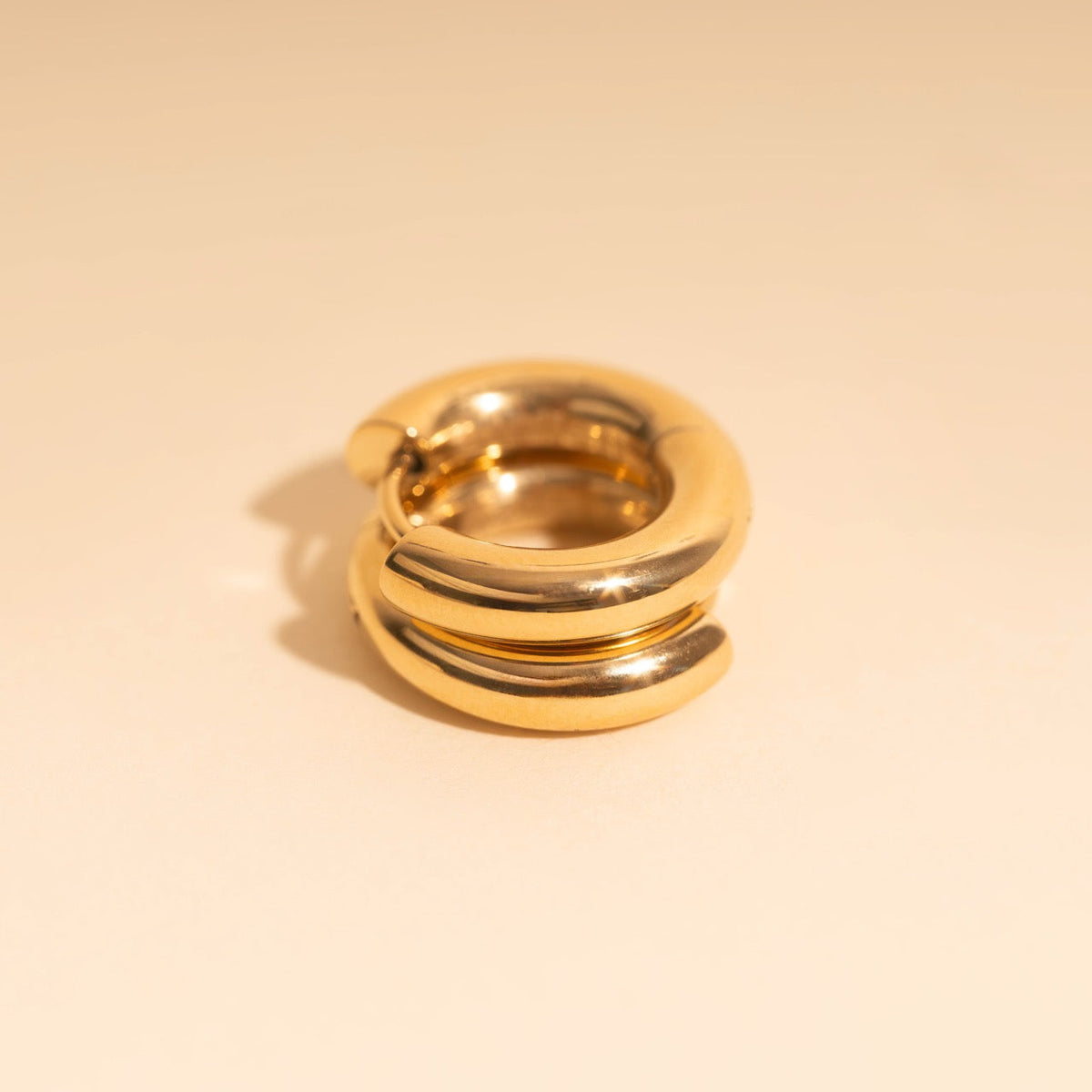 Titanium Chunky Rounded Huggie Hoop Earrings - FeatherTUFF™