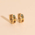 Gemstone Chunky Huggie Hoop Earrings 1