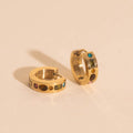 Gemstone Chunky Huggie Hoop Earrings 4
