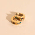 Gemstone Chunky Huggie Hoop Earrings 5