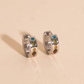 Gemstone Chunky Huggie Hoop Earrings 7