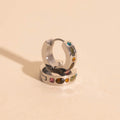 Gemstone Chunky Huggie Hoop Earrings 8