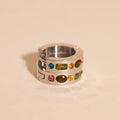 Gemstone Chunky Huggie Hoop Earrings 3