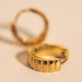 Scalloped Chunky Huggie Hoop Earrings 5
