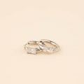 Baguette Crystal Rounded Huggie Hoop Earrings 2