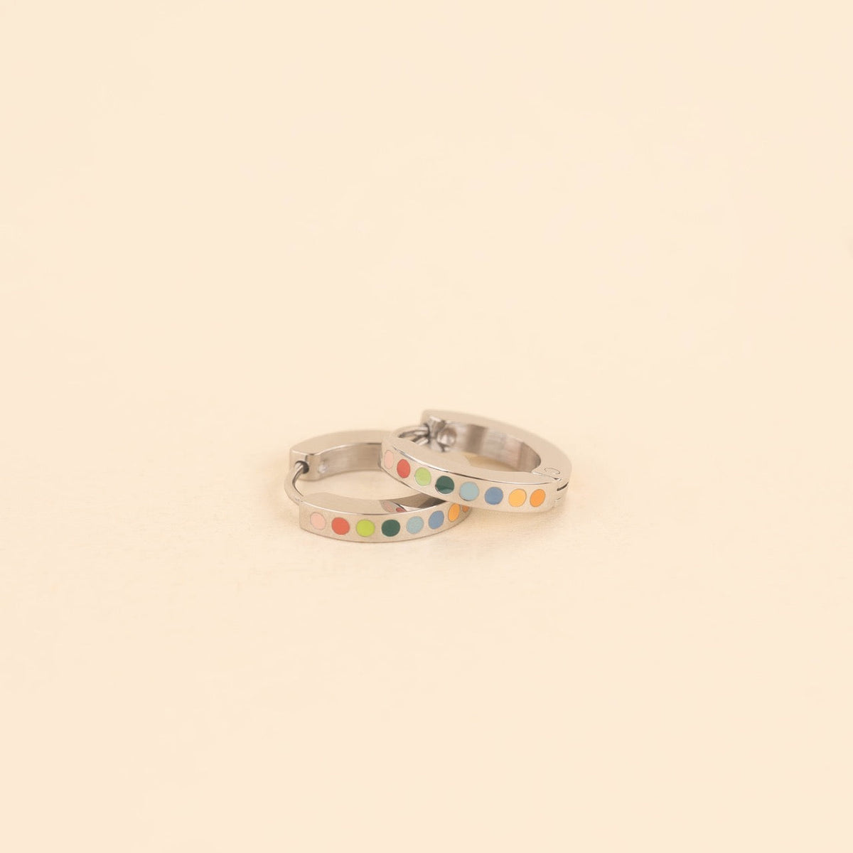 Dot Huggie Hoop Earrings