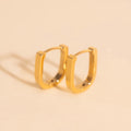 Smooth Stirrup Huggie Hoop Earrings 2