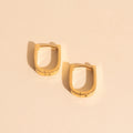 Smooth Stirrup Huggie Hoop Earrings 6