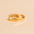 Smooth Stirrup Huggie Hoop Earrings 7