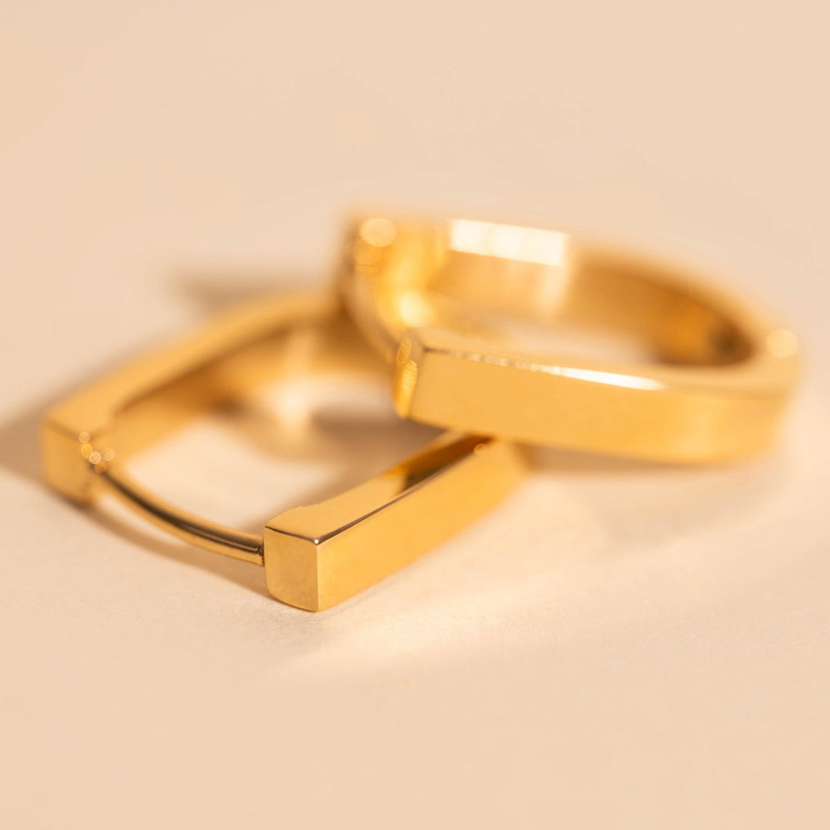 Smooth Stirrup Huggie Hoop Earrings