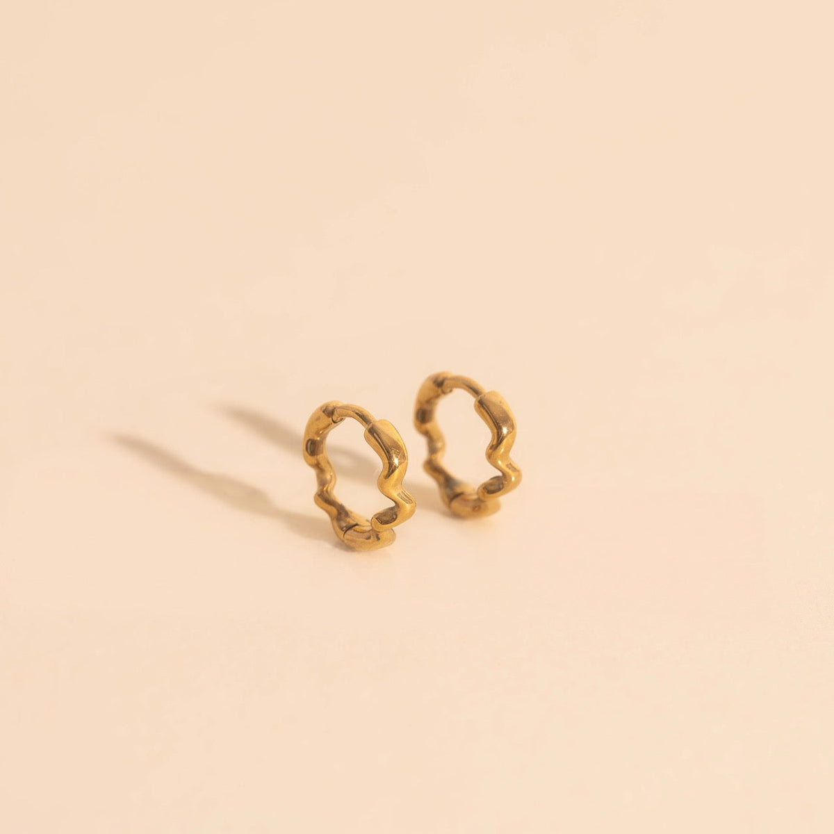 Squiggly Rounded Huggie Hoop Earrings