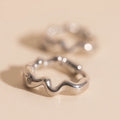Squiggly Rounded Huggie Hoop Earrings 1