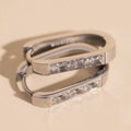 Crystal Oblong Huggie Hoop Earrings 3