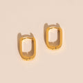 Titanium Smooth Oblong Huggie Hoop Earrings - FeatherTUFF™ 8