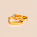 Titanium Smooth Oblong Huggie Hoop Earrings - FeatherTUFF™ 4