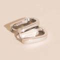 Titanium Smooth Oblong Huggie Hoop Earrings - FeatherTUFF™ 6