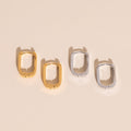 Titanium Smooth Oblong Huggie Hoop Earrings - FeatherTUFF™ 10