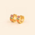Striped Super Chunky Huggie Hoop Earrings 1