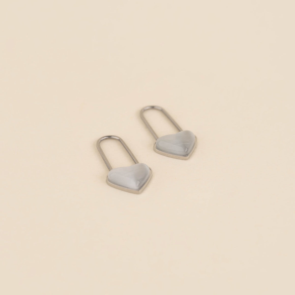 Paperclip Heart Huggie Hoop Charms